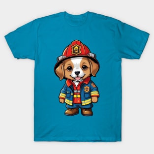 Cute Firefighter Dog T-Shirt